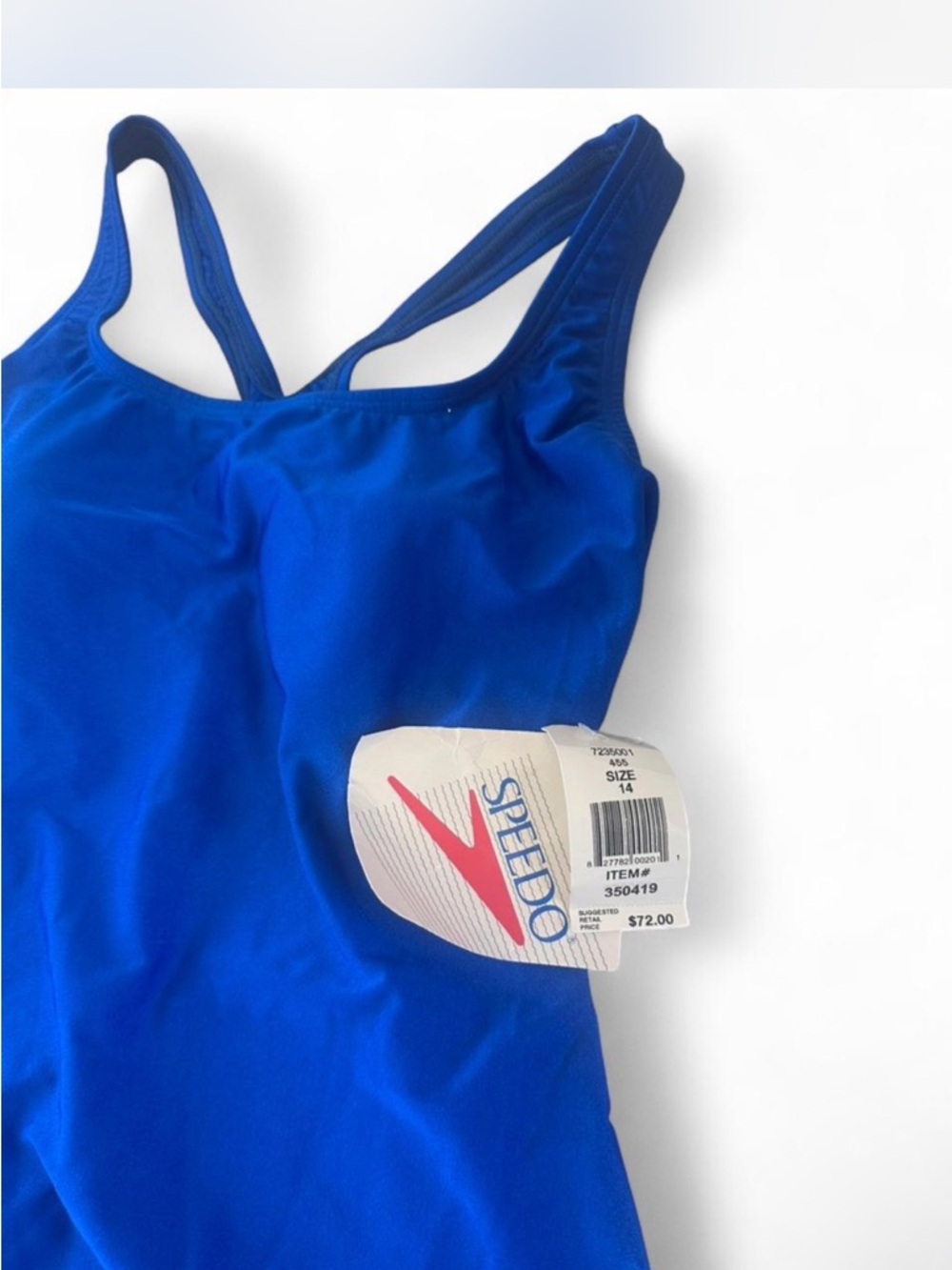 NWT Speedo Women's Solid Blue One-Piece Swimsuit - Picture 2 of 4